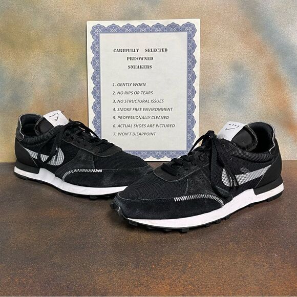 Nike DBreak-Type CJ1156-003 Men's Black & White Waffle Bottom Sneakers Size 8M - Picture 2 of 16